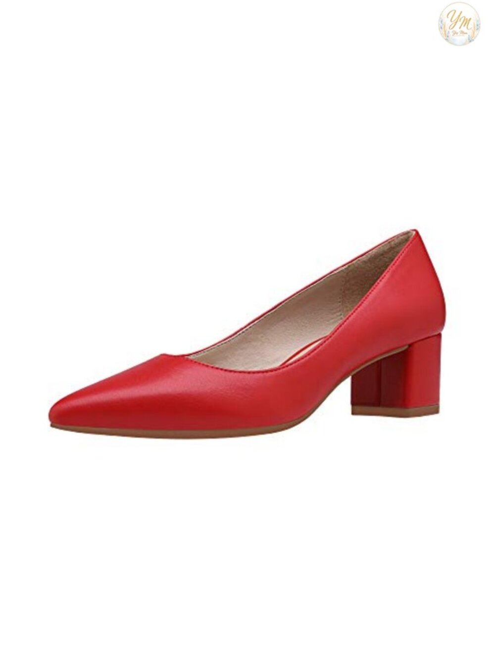 Women's Chunky Low Block Heel Pumps Pointed Toe Slip On 2 Inch Dress Shoes